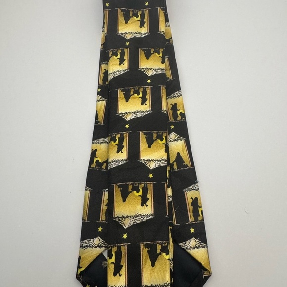 Steven Harris Black And Gold Nativity Scene Religious Neck Tie 100%Polyester EUC - Picture 4 of 6